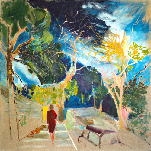 Sophia took her decisions, 100x100cm, acrylics on canvas, 2026